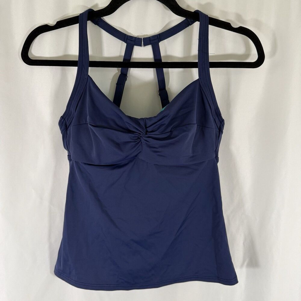 Title Nine Swim top Women's 32C Blue Padded Sleeveless Pullover Adjustable